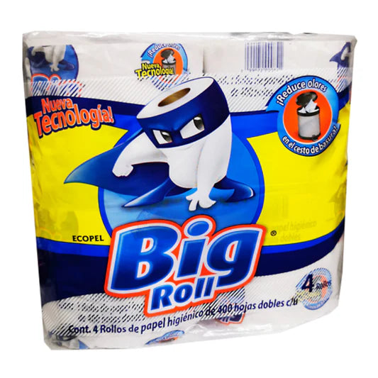 PAPEL HIGIENICO ELITE BIG ROLL 400 HOJAS DOBLES 4pzs