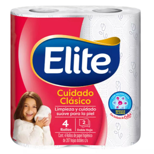 PAPEL HIGIENICO ELITE COLOR 287 HOJAS DOBLES 4pzs
