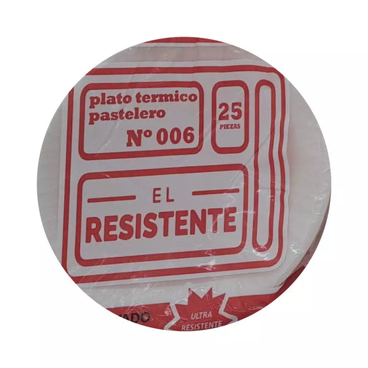 EL RESISTENTE PLATO PASTELERO N6 20/25 PZ