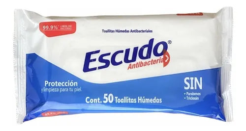 ESCUDO TOALLITAS HUMEDAS ANTIBACTERIAL 36/50