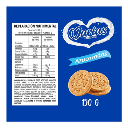 GAMESA MARIAS AZUCARADAS GALLETAS 12/150 G