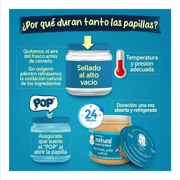 GERBER PAPILLA POLLO/VERDURAS/ARROZ 2A 24/100 G