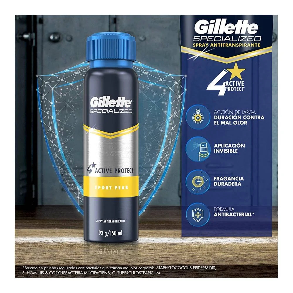 GILLETTE DESODORANTE AERO ANTITRANSPIRANTE SPORT PEAK 93 G