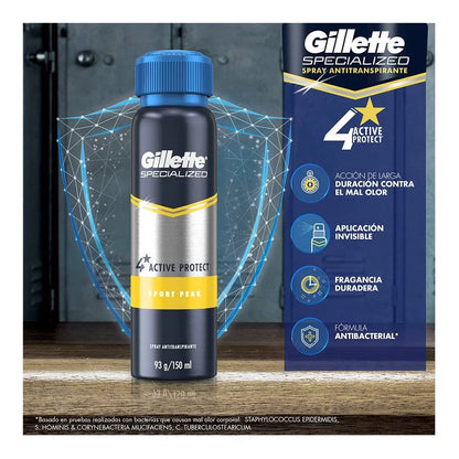 GILLETTE DESODORANTE AERO ANTITRANSPIRANTE SPORT PEAK 93 G