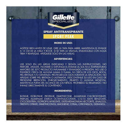 GILLETTE DESODORANTE AERO ANTITRANSPIRANTE SPORT PEAK 93 G