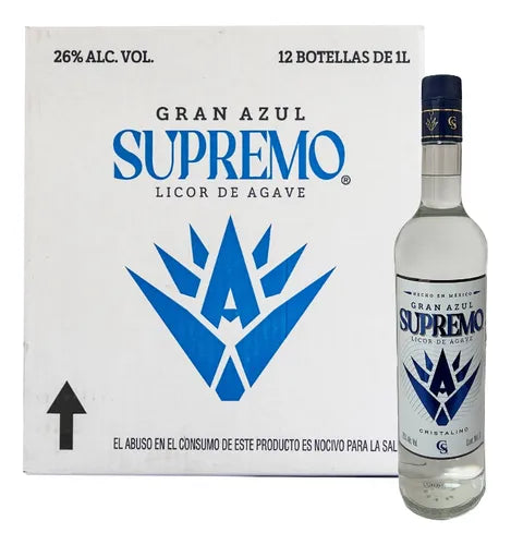 GRAN AZUL SUPREMO LICOR AGAVE CRISTALINO 12/1 L