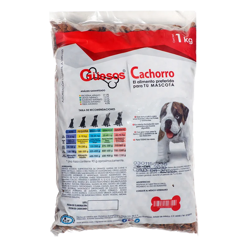 GUESOS ALIMENTO PARA PERRO CACHORRO 20/1 K