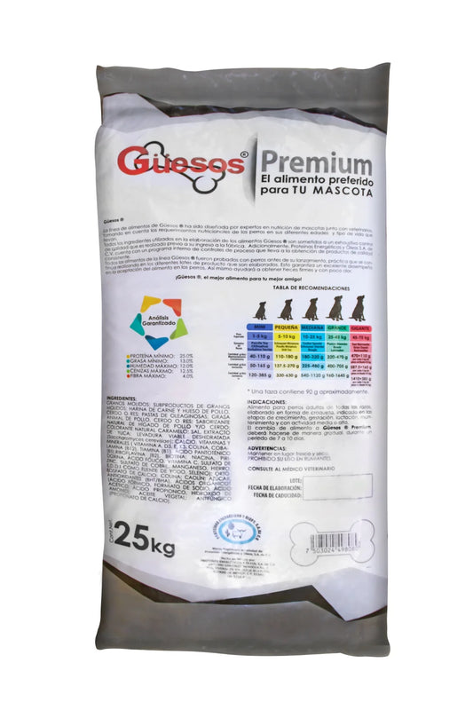 GUESOS PREMIUM ALIMENTO PARA PERRO ADULTO C/25 K