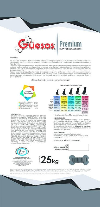 GUESOS PREMIUM ALIMENTO PARA PERRO ADULTO C/25 K