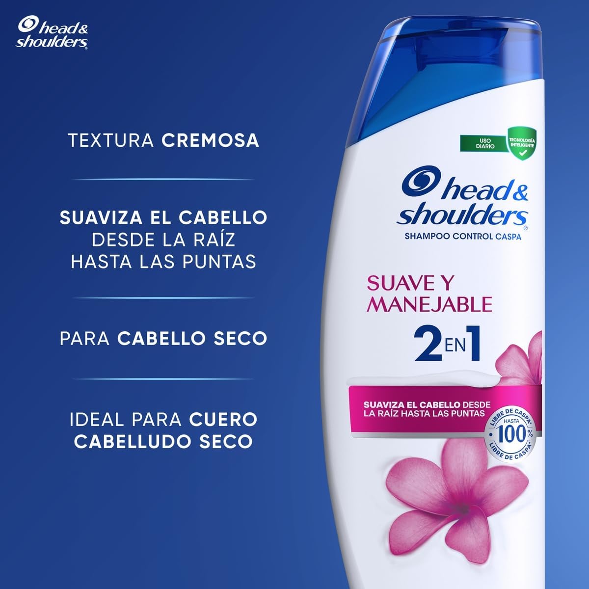 HEAD AND SHOULDERS SHAMPOO 2EN1 SUAVE Y MANEJABLE 24/90 ML