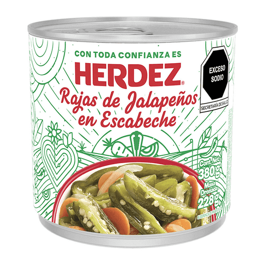 HERDEZ RAJAS JALAPEÑOS 12/360 G