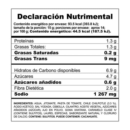 HERDEZ SALSA CHIPOTLES 24/210 G