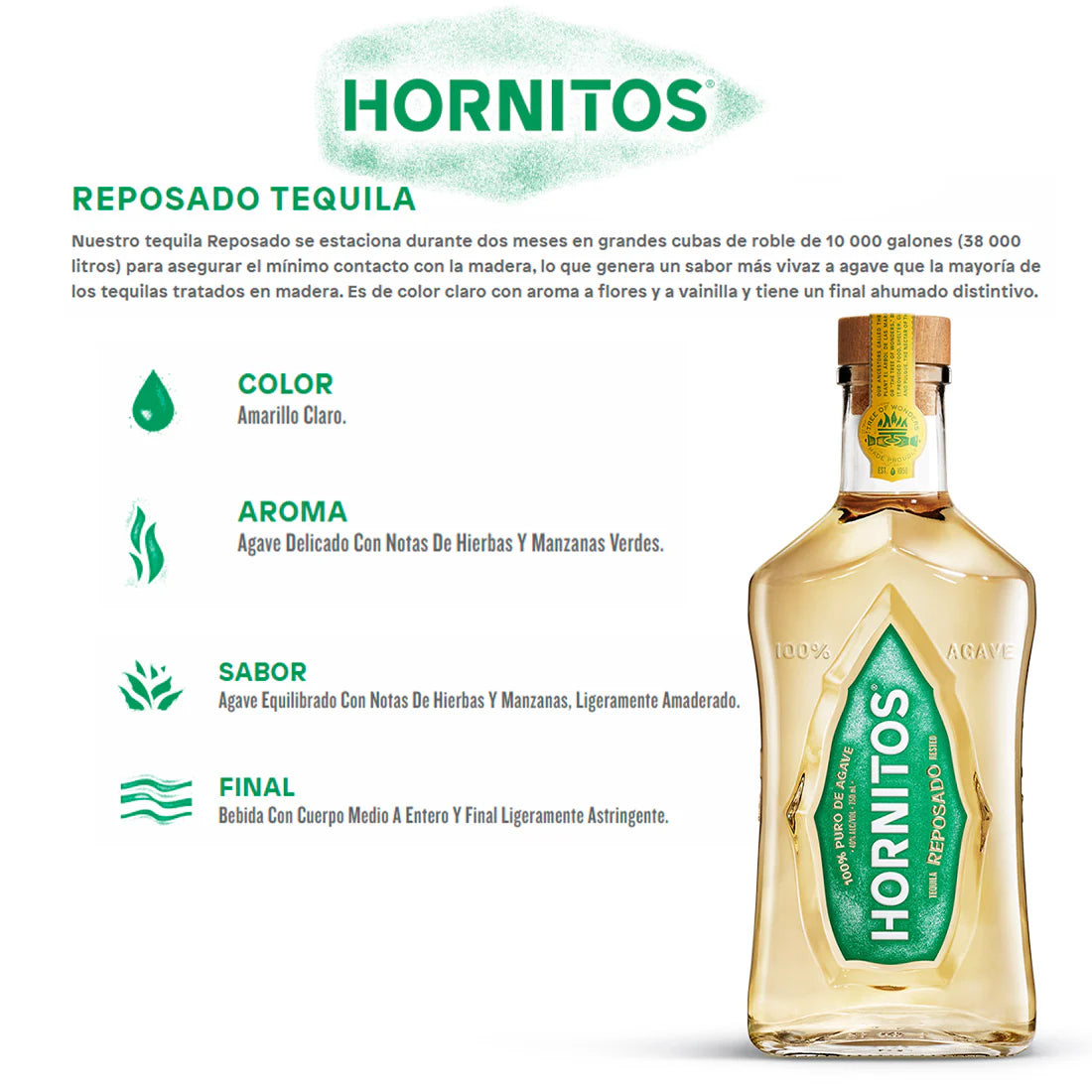 HORNITOS REPOSADO TEQUILA SAUZA C/1000 ML
