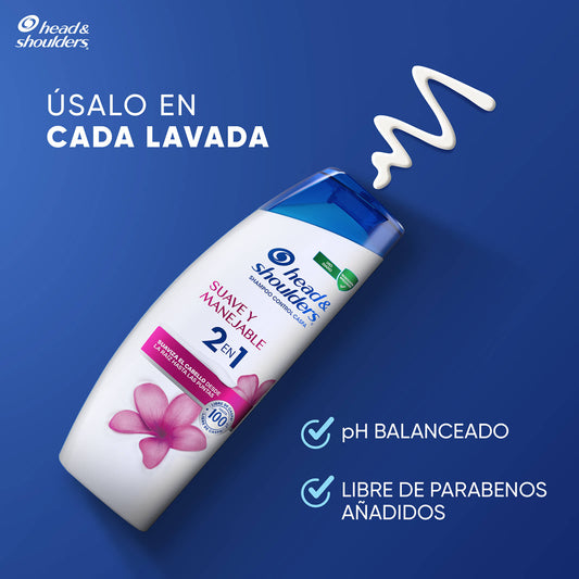 HEAD AND SHOULDERS SHAMPOO 2EN1 SUAVE Y MANEJABLE 24/24/10 ML