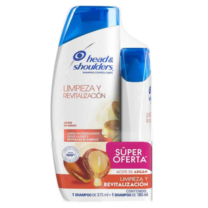HEAD AND SHOULDERS SHAMPOO LIMP/REVITALIZACION 10/375ML+SH ARGAN180 ML