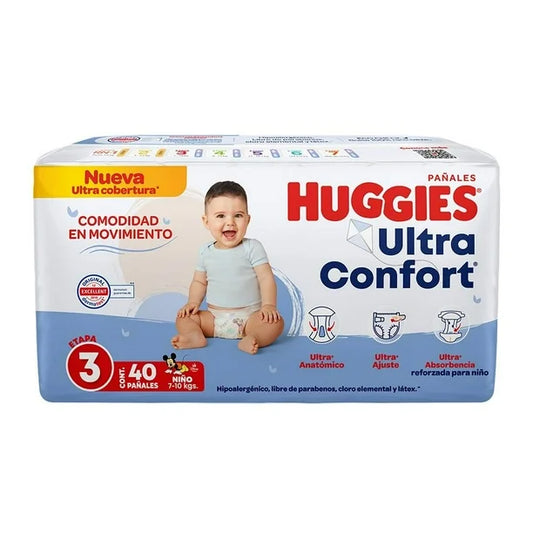 HUGGIES ULTRACONFORT PAÑAL ETAPA 3 NIÑO 40pzs