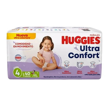 HUGGIES ULTRACONFORT PAÑAL ETAPA 4 NIÑA 40pzs