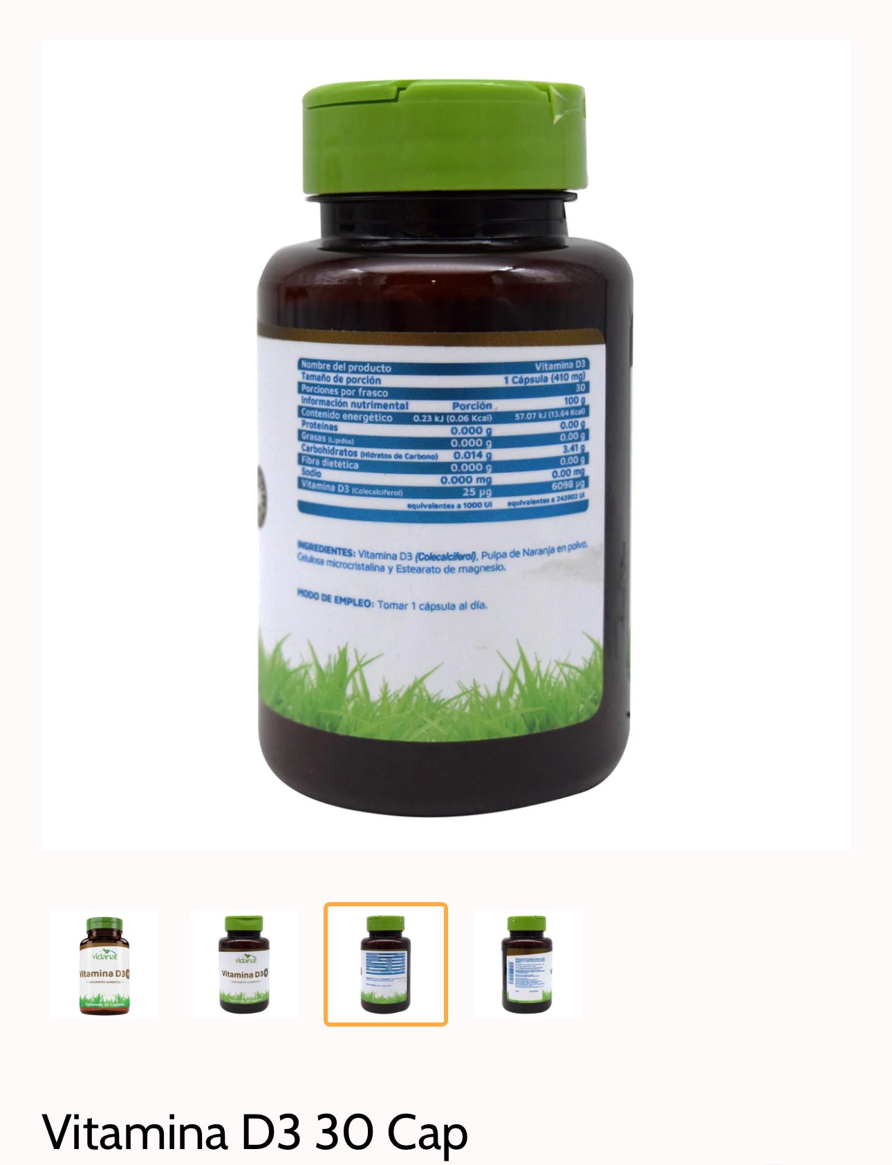 Vitamina D3  30 Cap