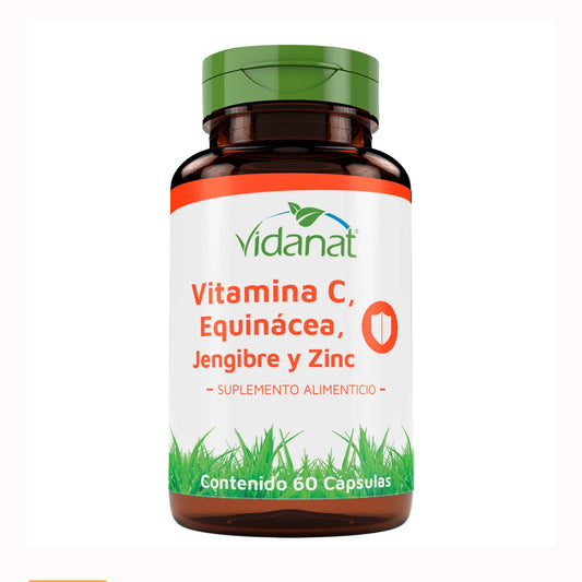 Vitamina C Equinacea Jengibre Y Zinc 60 Cap