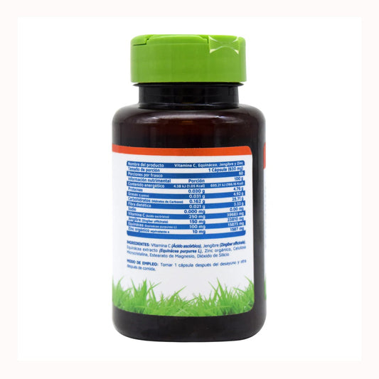 Vitamina C Equinacea Jengibre Y Zinc 60 Cap