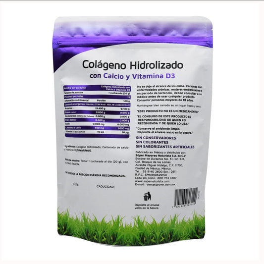 Colageno Hidrolizado Con Calcio Y Vitamina D3 300G