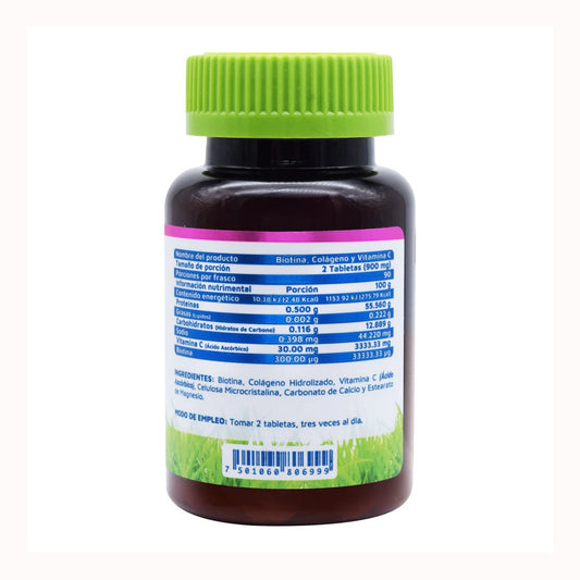 Biotina Colageno Y Vit C 180 Tab
