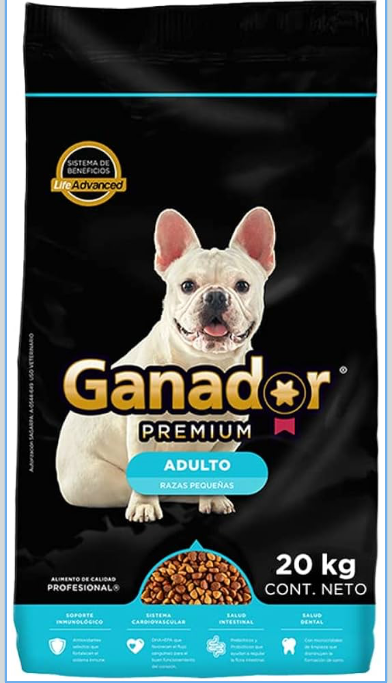 Ganador Adulto, Razas Pequeñas, 20 kg, Azul