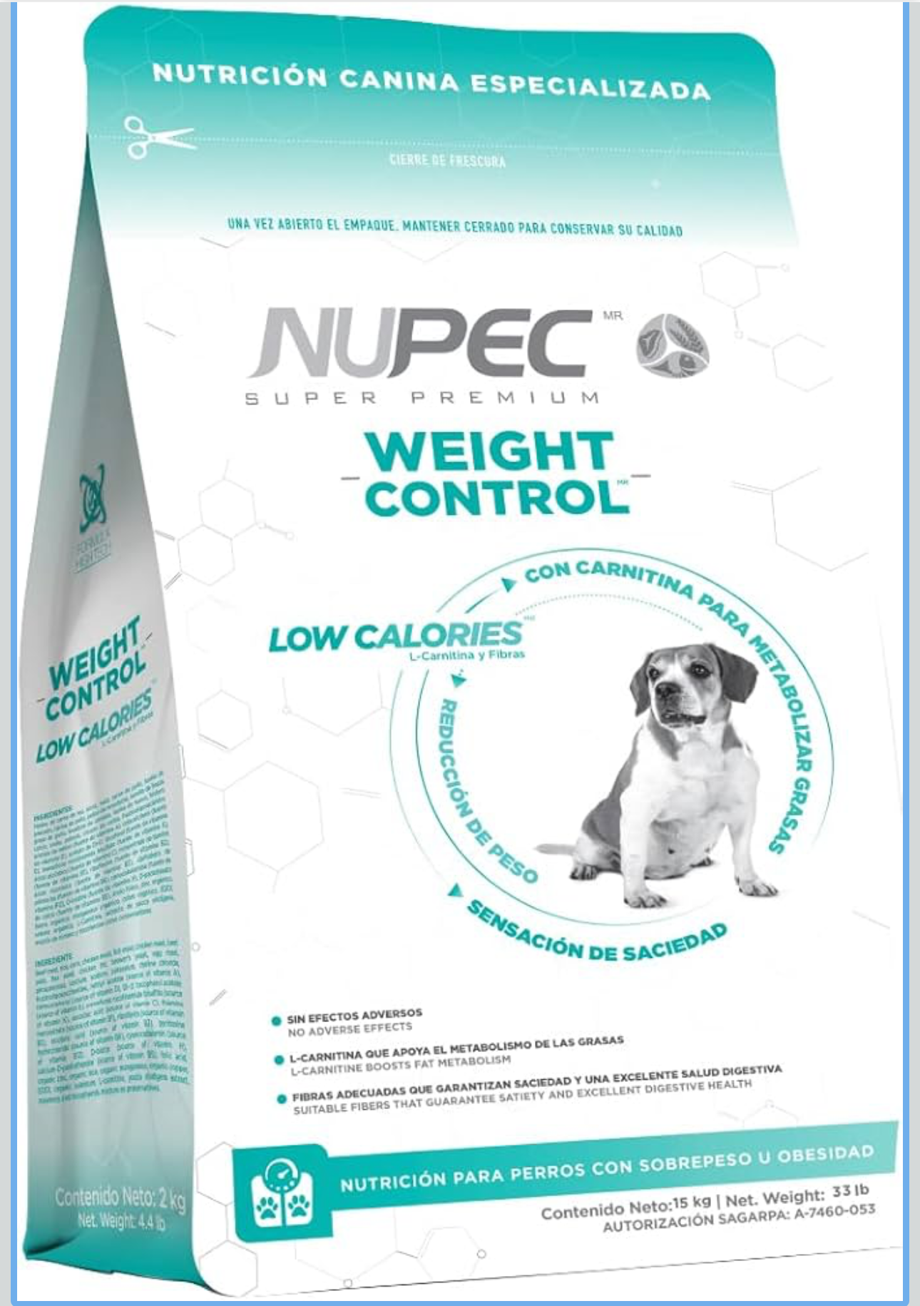 Nupec, Weight Control, Sabor Carne, 15 kg