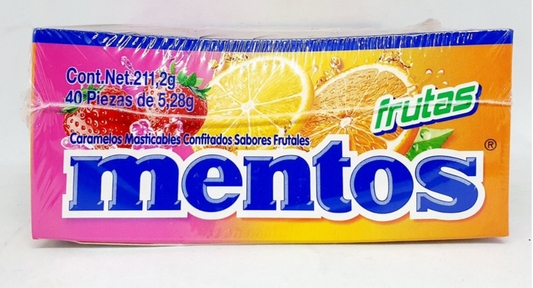 MENTOS CH. FRUTAS 40pzs