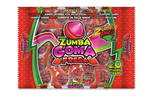 ZUMBA GOMA FRESA/ Tamarindo Fresa 20pzs