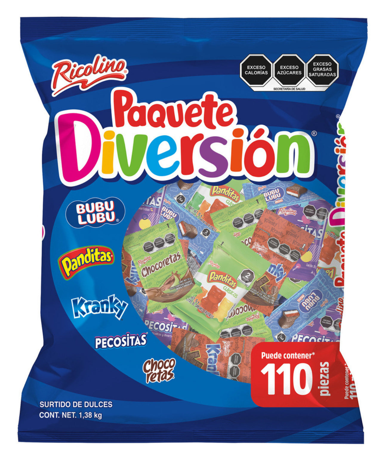 RICOLINO PAQUETE DIVERSION 110pzs, 1.38kg