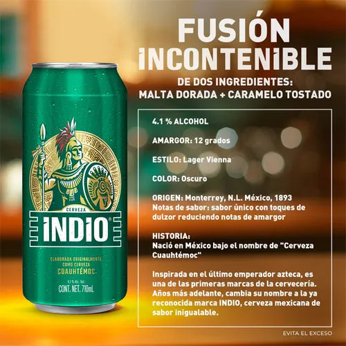 INDIO CERVEZA 12 PACK MISIL 12pzs 710 ML