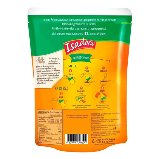 ISADORA FRIJOLES REFRITOS NEGROS 12/430 G