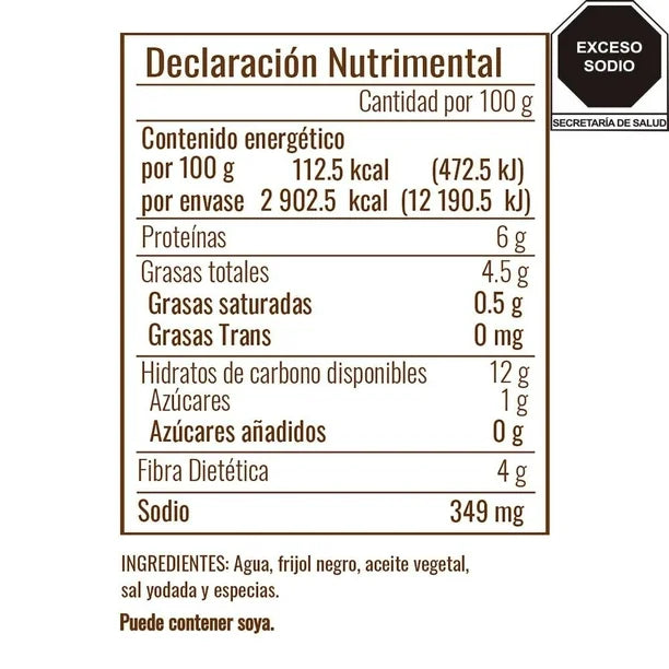 ISADORA FRIJOLES REFRITOS NEGROS 12/430 G