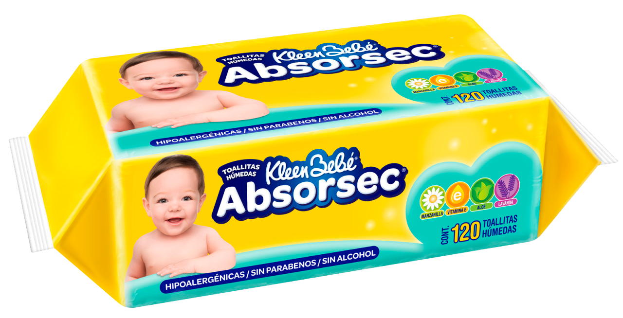 KLEENBEBE ABSORSEC TOALLITAS HUMEDAS 24/120