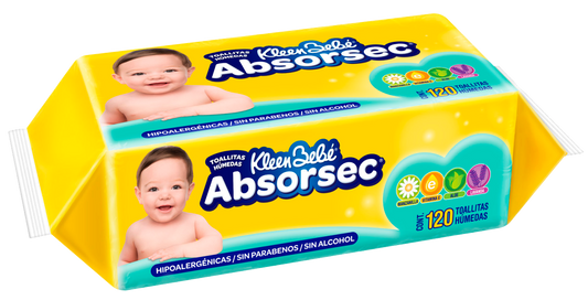 KLEENBEBE ABSORSEC TOALLITAS HUMEDAS 24/120