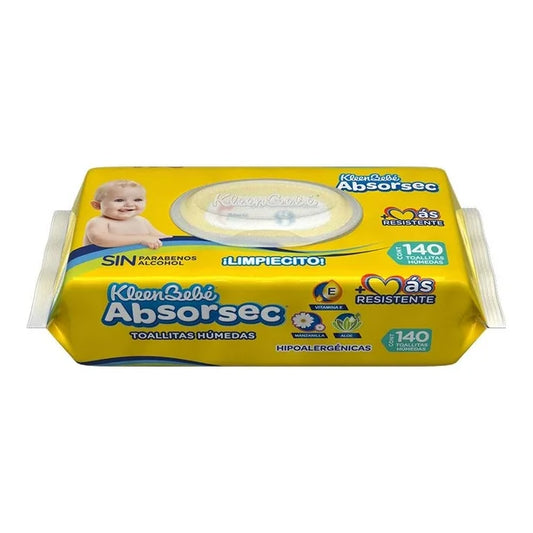 KLEENBEBE ABSORSEC TOALLITAS HUMEDAS 24/140