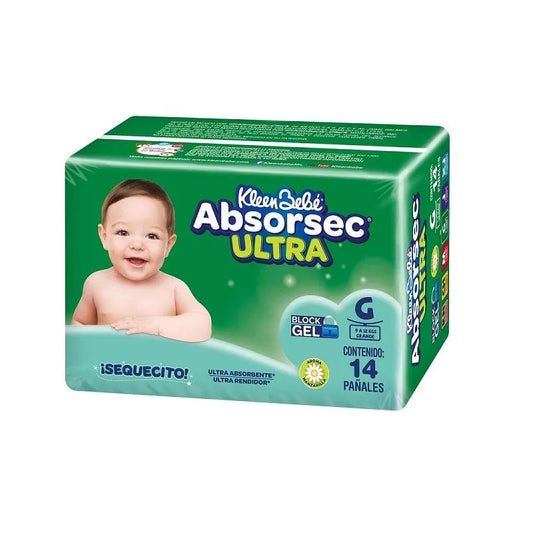 KLEENBEBE ABSORSEC ULTRA PAÑAL GRANDE 14pzs