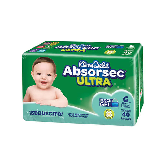 KLEENBEBE ABSORSEC ULTRA PAÑAL GRANDE 40pzs