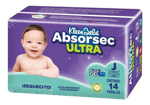 KLEENBEBE ABSORSEC ULTRA PAÑAL JUMBO 14pzs