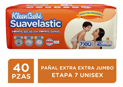 KLEENBEBE SUAVELASTIC PAÑAL EXTRA EXTRA JUMBO 40pzs