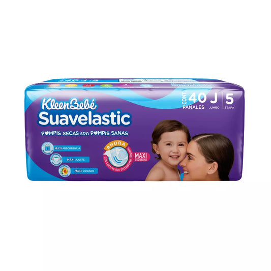 KLEENBEBE SUAVELASTIC PAÑAL JUMBO 40pzs