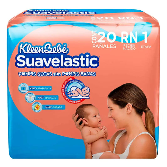 KLEENBEBE SUAVELASTIC PAÑAL RECIEN NACIDO 20pzs