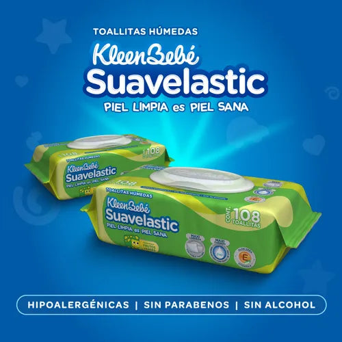KLEENBEBE SUAVELASTIC TOALLITAS HUMEDAS 108pzs