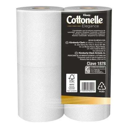 PAPEL HIGIENICO KLEENEX COTTONELLE ELEGANCE XL 252 HOJAS DOBLES 4pzs