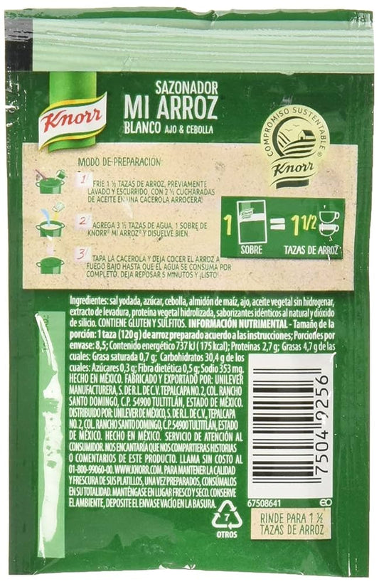 KNORR SAZONADOR P/ARROZ BLANCO 6/10 12 G