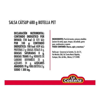LA COSTEÑA CATSUP PET 680 G
