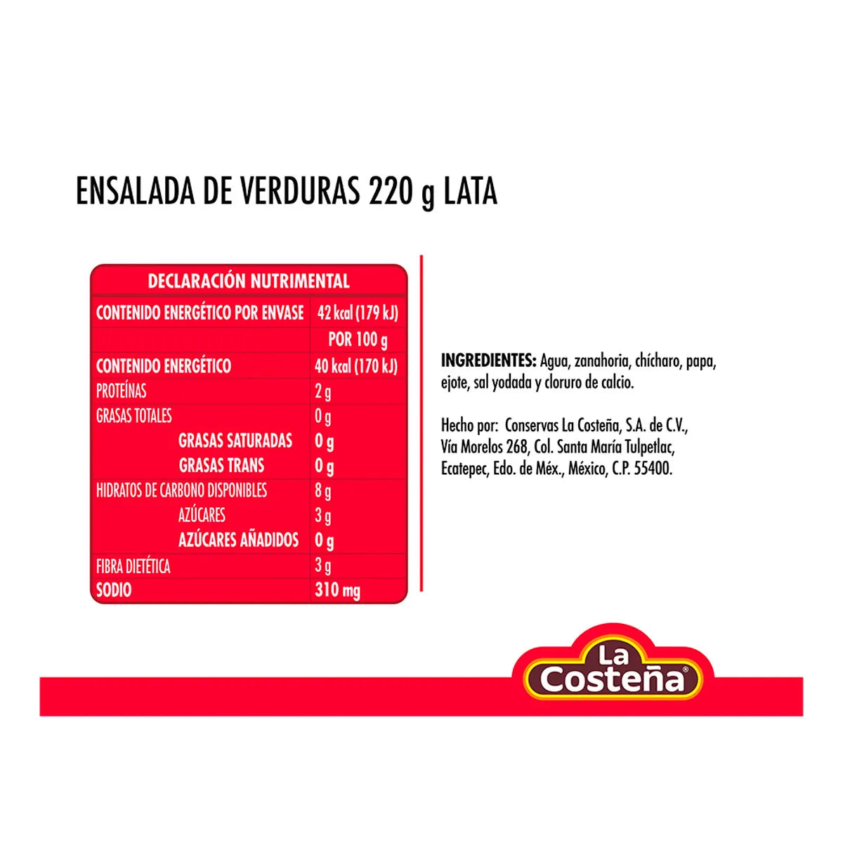 LA COSTEÑA ENSALADA DE LEGUMBRES 220 G