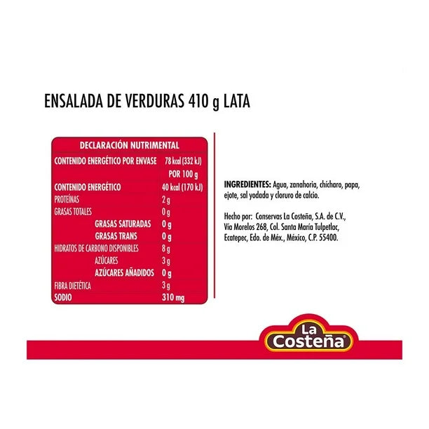 LA COSTEÑA ENSALADA DE LEGUMBRES 410 G