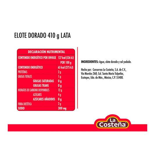 LA COSTEÑA GRANO DE ELOTE 410 G